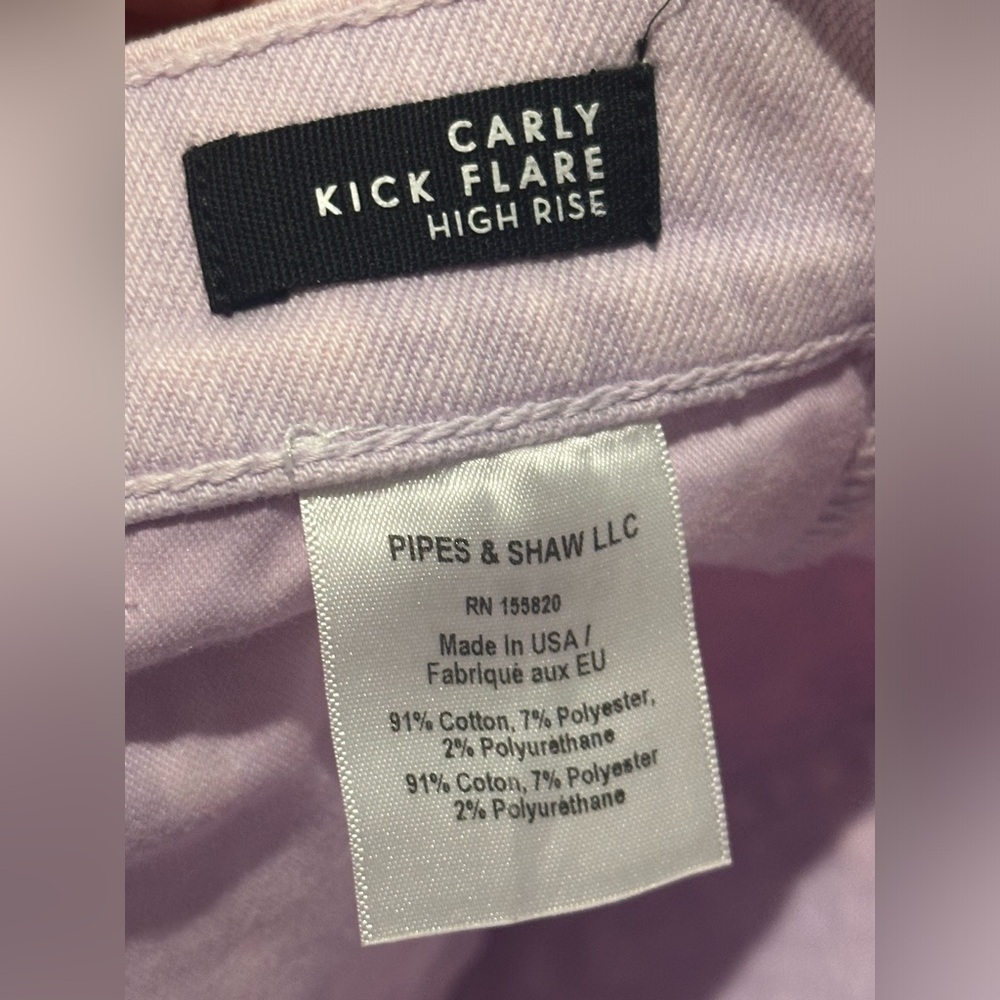 💜VERONICA BEARD - CARLY HIGH RISE KICK FLARE - LAVENDER JEANS💜 Women’s size 29. - Picture 7 of 8